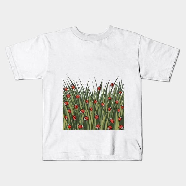 Ladybug Pattern Kids T-Shirt by mailboxdisco
